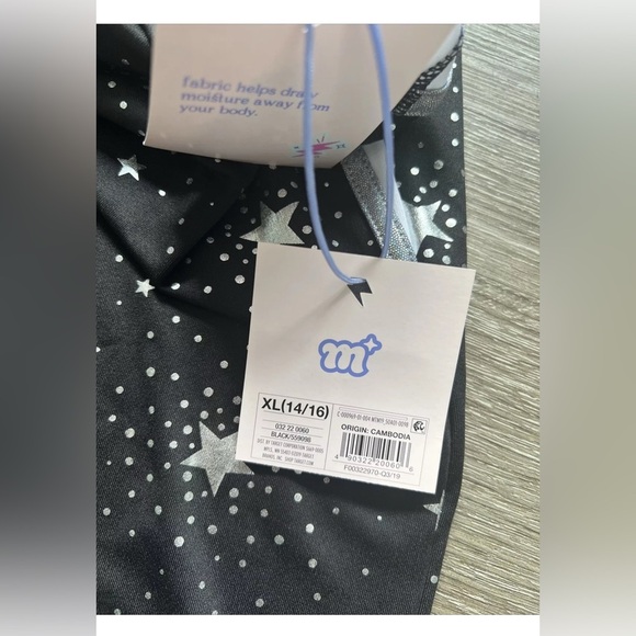 Girls Leggings Pants XL 14/16 Black Sparkles  More Than Magic - Picture 7 of 7